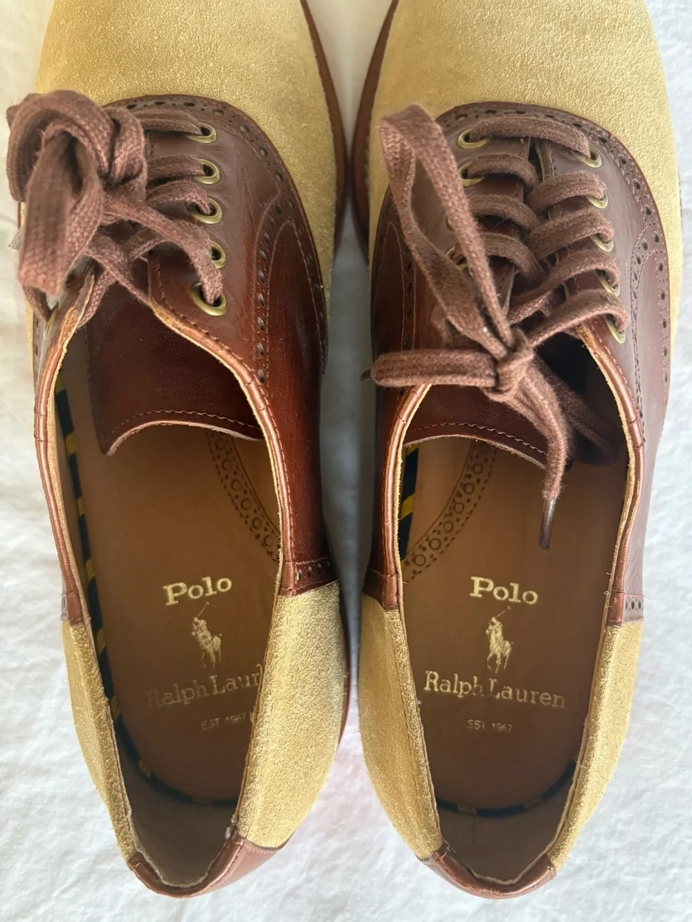 Polo Ralph Lauren Rhett Suede Leather Saddle Shoes Men's Size 10